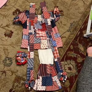 Red white and blue wear